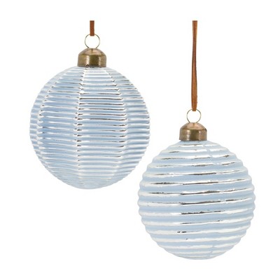 Melrose Ribbed Glass Ornament (Set of 12)