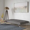Modern Convertible futon Sofa Bed, Fabric loveseat with Metal Legs, Adjustable backrest, Suitable for Compact Living Spaces - 2 of 4