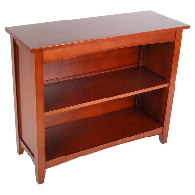 30 2 Shelf Bookshelf Hardwood Cherry Alaterre Furniture Mid century Modern Fixed Shelves Metal Hardware Target