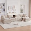 131" Oversized Modular U-Shaped Sectional Sofa with 2 Movable Ottomans, Flip-Top Console with Storage & USB Charger, Hidden Cup Holder - 4 of 4