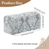 Unique Bargains Anti-Slip Vintage Stretch Jacquard Couch Armrest Slipcovers 2 Pcs - 2 of 4
