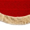 Kurt Adler 48-Inch Red Knit Tree Skirt with Tan Faux Fur Border - 4 of 4