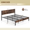 Safstar King Bed Frame with Tall Industrial Headboard Heavy-Duty Metal Slats Support - 2 of 4
