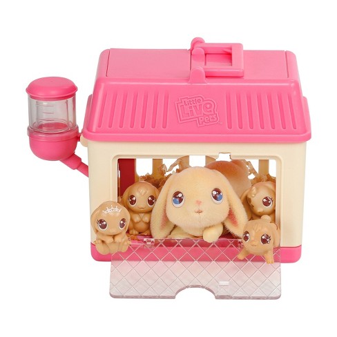  Little Live Pets - Mama Surprise Minis. Feed and Nurture a Lil'  Bunny Inside Their Hutch so she can be a Mama. She has 2, 3, or 4 Babies  with Accessories