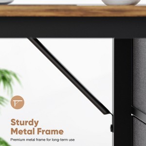 Infurnic Desks with Drawers and Headphone Hook Storage Shelf, Modern Desk for Office Bedroom Living Room, Brown, 33"*20"*27" - 1 of 4