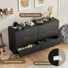 3 Drawer Dresser for Bedroom, 28"W Fluted Chest of Drawers with Gold Handles, Wooden Dresser Narrow Nightstand, Clothes Storage Organizer for Bedroom - 4 of 4