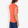 Anna-Kaci Women's Round Neck Ruffle Detail Layering Long T-Shirt Casual Top - 4 of 4
