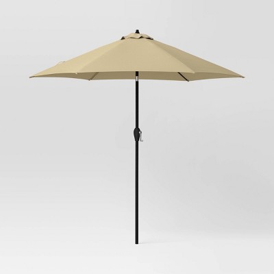 9' Round Outdoor Patio Market Umbrella with Black Pole - Room Essentials™
