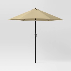 9' Round Outdoor Patio Market Umbrella with Black Pole - Room Essentials™ - 1 of 4