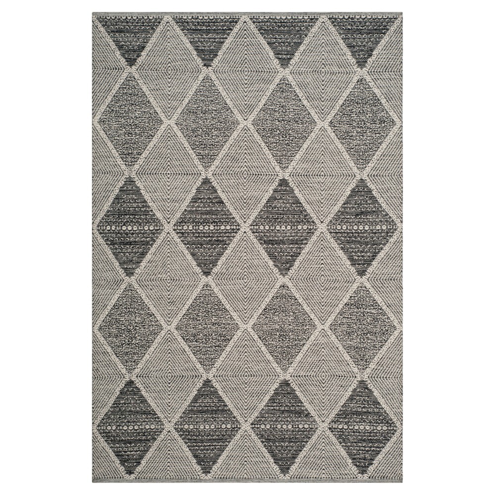 5'x8' Black Geometric Woven Area Rug - Safavieh