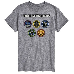 Men's - Transformers - Logo With Badges- Adult Short Sleeve T-Shirt Short Sleeve Graphic T-Shirt - 1 of 4