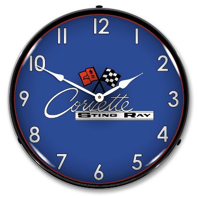 Collectable Sign & Clock | C2 Corvette LED Wall Clock Retro/Vintage, Lighted