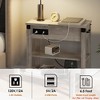 End Table with Charging Station, Narrow Flip Top Side Table with Drawer, Shelves for Living Room, Bedroom, Small Spaces - 4 of 4