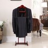 Proman Products Lancaster Suit Valet Stand VL16141 with Tray, Contour Hanger, Trouser Bar, 17" W x 12" D x 42" H, Mahogany - 4 of 4