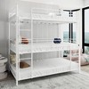 Twin Size Iron Bed Frame with Built-in Ladder and Full-length railing - 3 of 4