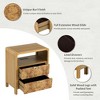 COZAYH Farmhouse 2 Drawer Home Bedroom Nightstand with Charging Station, Side Table with Power Outlet, USB and Type-C Ports, Burl Wood Finish, Natural - 3 of 4
