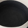 Cotton Round White Gray Laundry and Storage Basket - 4 of 4