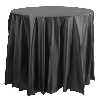Smarty Had A Party 84" Black Round Plastic Tablecloths - 96 pcs