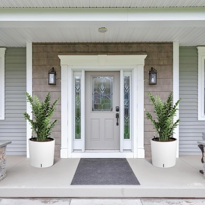 Set of 2 Large Round Planters, 19.5''H x 19.9''Dia with Drainage, Water Monitor & Wheels for Indoor/Outdoor