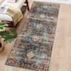 Traditional Distressed Area Rugs for Living Room Bedroom Non Slip Washable Medallion Pattern Printed Thin Carpet Rugs - 3 of 4