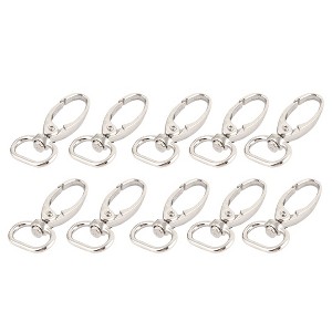Unique Bargains Metal Swivel Lanyard Snap Hook Lobster Claw Clasp Clips Silver Tone 10 Pcs - 1 of 4