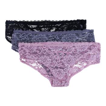 CTM Women's Plus Size Lace Hipster Underwear (Pack of 3)