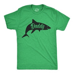 Mens Daddy Shark T shirt Cute Funny Family Cool Best Dad Vacation Tee For Guys - Crazy Dog Men's T Shirt - 1 of 4
