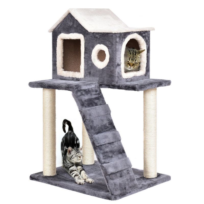 Costway 36'' Cat Tree Kitten Activity Tower Furniture Room Condo Scratching Posts Ladder, 1 of 11