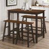 Simple Relax 4-piece Wooden Counter Height Dining Set in Chestnut and Dark Brown - 2 of 4