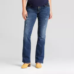 Under Belly Distressed Bootcut Maternity Jeans - Isabel Maternity by Ingrid & Isabel"™" Medium Wash 2