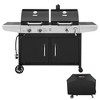 RoyalGourmet 2-Burner Gas and Charcoal Combo Grill with Cover ZH3002CTG Black - 3 of 4