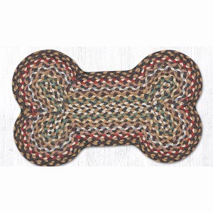 Earth Rugs Braided Cotton Dog Bone Tread – Rustic Pet Mat 13"x22" Fir/Ivory - 1 of 3