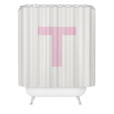 Deny Designs April Lane Art Block Monogram Shower Curtain