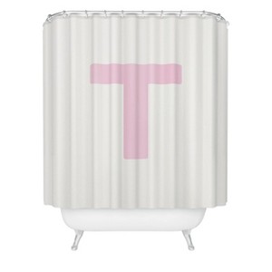 Deny Designs April Lane Art Block Monogram Shower Curtain - 1 of 3