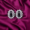 Slickblue Petite Royal Oval Earrings – Rhodium Plated, Silvertone Finish, 6 Color Options - 2 of 3