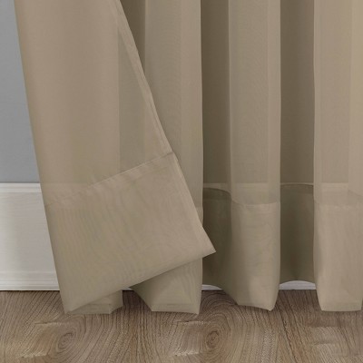 Emily Oatmeal Sheer Voile Grommet Curtain Panel 59" x 95"