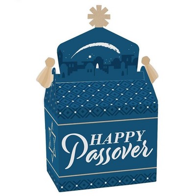 Big Dot of Happiness Happy Passover - Treat Box Party Favors - Pesach Party Goodie Gable Boxes - Set of 12