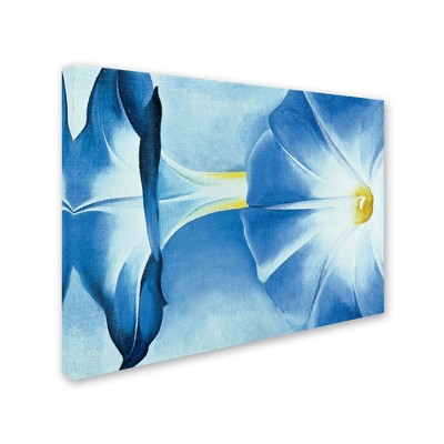 Trademark Fine Art -Georgia O'Keefe 'Blue Morning Glories' Canvas Art