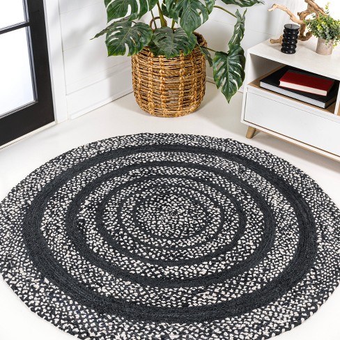 Jute Rug, Gardenya Black Cat Jute ,Circular Jute Rug, Round Jute Rug, Double-Sided Jute Knitted Carpet Straw Rug,Wicker outlet Jute, Wicker Rugs