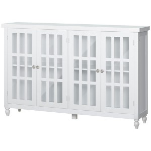 NicBex Modern Sideboard Buffet Cabinet with Storage Minimalist Coffee Bar Cabinet with 4 Glass Doors for Kitchen,Living Room,White - 1 of 4
