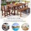 6-Piece Outdoor Dining Set, High-quality Acacia Wood Dining Set with Chairs and Bench, Dining Set for Balcony and Backyard-Coolbibila - 3 of 4