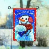 Evergreen Snowman with Bouquet Applique Garden Flag 12 x 18 Inches Indoor Outdoor Decor - 3 of 4
