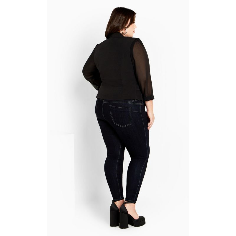 Women's Plus Size Drapey Blazer Jacket - black | CITY CHIC, 4 of 7