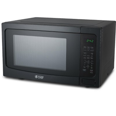 COMMERCIAL CHEF 1.6 Cubic Foot Microwave with 10 Power Levels, Small Microwave with Push Button Child Safety Lock, 1100 Watt Microwave with Digital Control Panels, Countertop Microwave & Timer