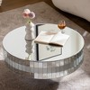 30.91" Mirrored Coffee Table with Crushed Diamond Border and Crystal Edge, Luxury Modern Design for Living Room - 2 of 4