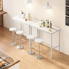 Lirago 47 Inch Industrial Bar Table with Metal Legs – Thickened Solid Wood Top, 300lbs Capacity White - 2 of 4