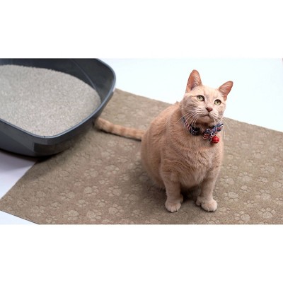 Extra Large Taupe Ridged Paw Cat Litter Trapping Mat