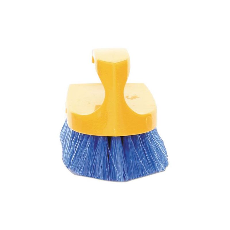 Rubbermaid Commercial FG648200COBLT Long Handle 6 in. Scrub Brush - Yellow/Blue, 3 of 5