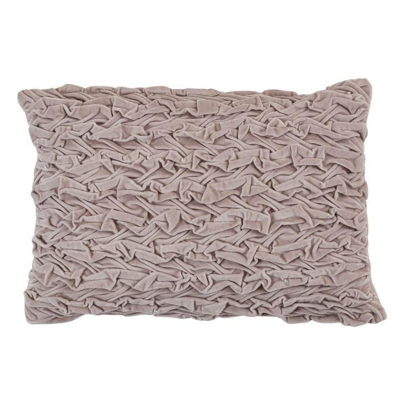 Saro Lifestyle Poly-Filled Smocked Velvet Design Throw Pillow, 1 of 4
