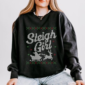 Simply Sage Market Ugly Sweater Sleigh Girl Lightweight Garment Dyed Sweatshirt - 1 of 4